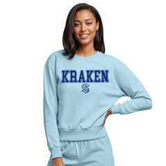 Seattle Kraken Concepts Sport Women's Tonal Pullover Sweatshirt - Light Blue | NHL Clearance