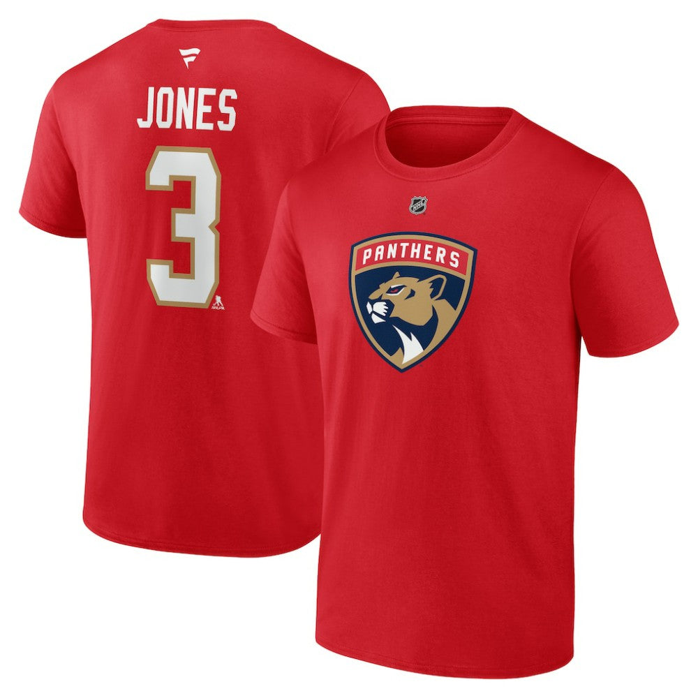 Seth Jones Florida Panthers Fanatics Authentic Stack Name & Number T-Shirt - Red | Fanatics online
