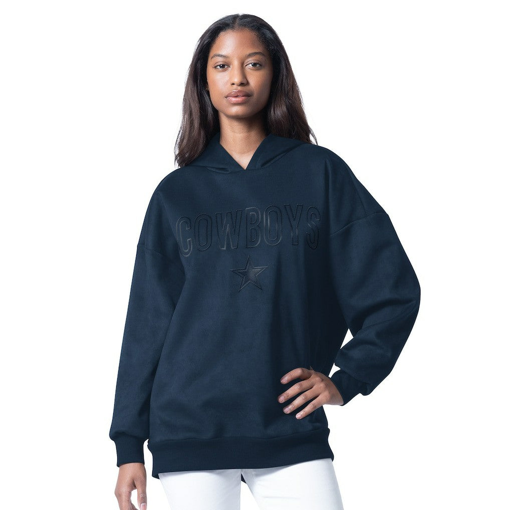 Dallas Cowboys G-III 4Her by Carl Banks Women's Best Hitter Oversized Tunic Pullover Hoodie - Navy - NFL