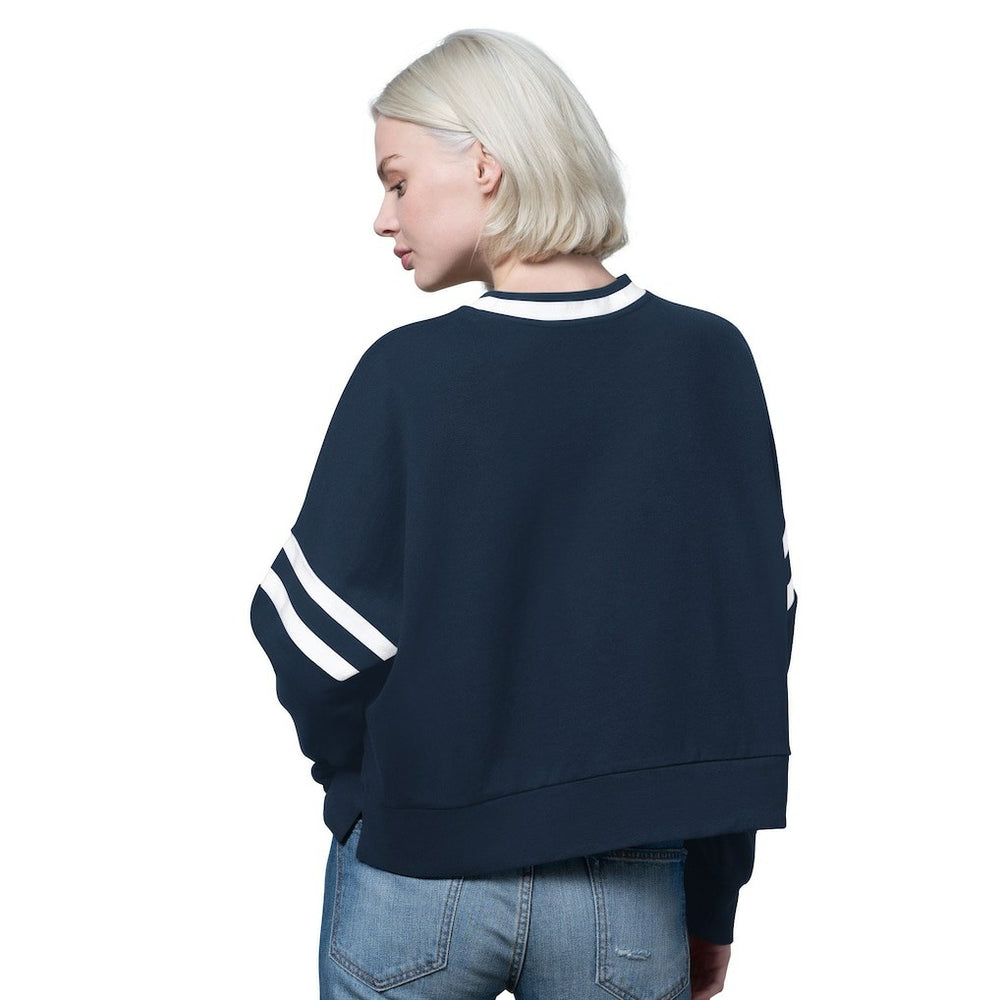 Dallas Cowboys Starter Women's Rally Drop Shoulder Cropped Sweatshirt - Navy - NFL