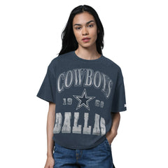 Dallas Cowboys Starter Women's Oversized Hall of Fame T-Shirt - Heather Navy - NFL