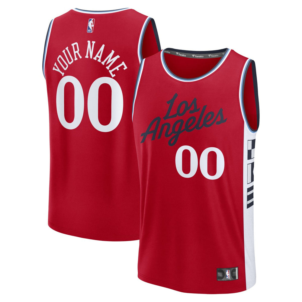 Fanatics LA Clippers Fast Break Custom Jersey Statement Edition Red