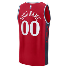 Fanatics LA Clippers Fast Break Custom Jersey Statement Edition Red