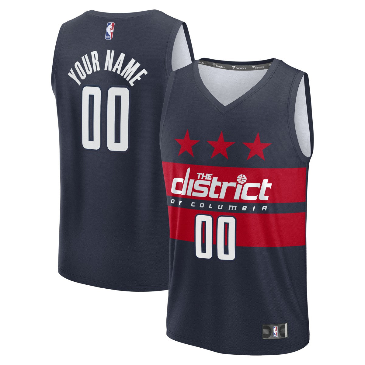 Fanatics Washington Wizards Fast Break Custom Jersey Statement Edition Navy