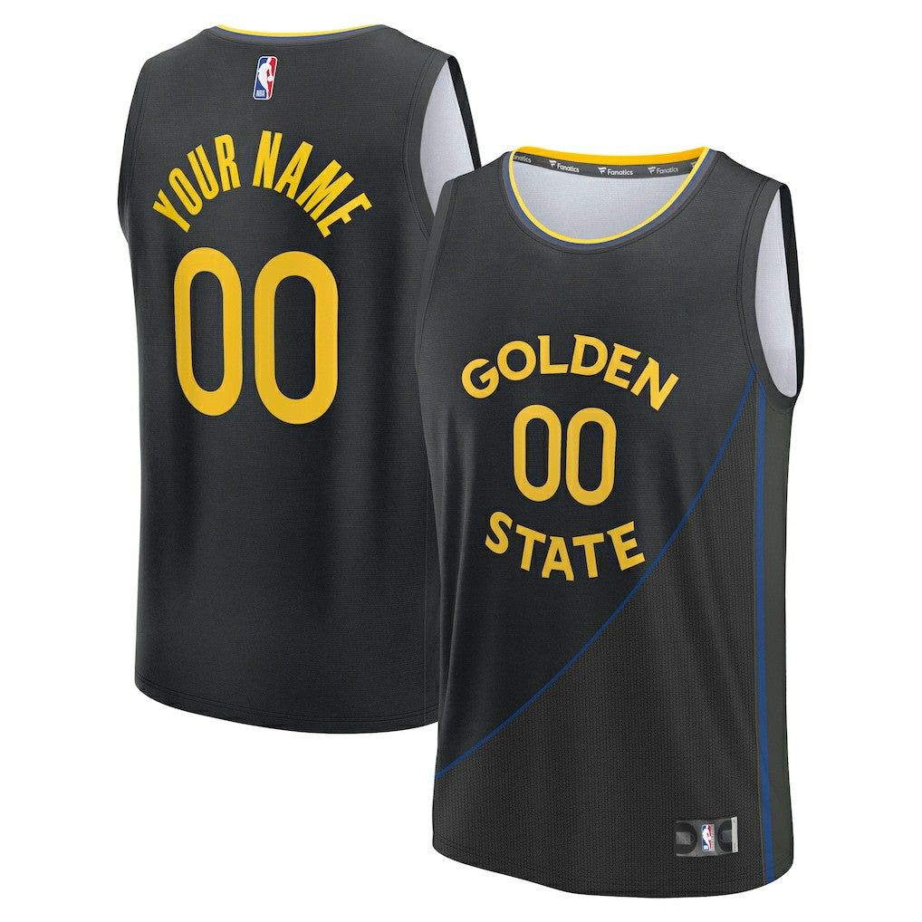 Fanatics Golden State Warriors Youth Fast Break Custom Replica Jersey Black Statement Edition