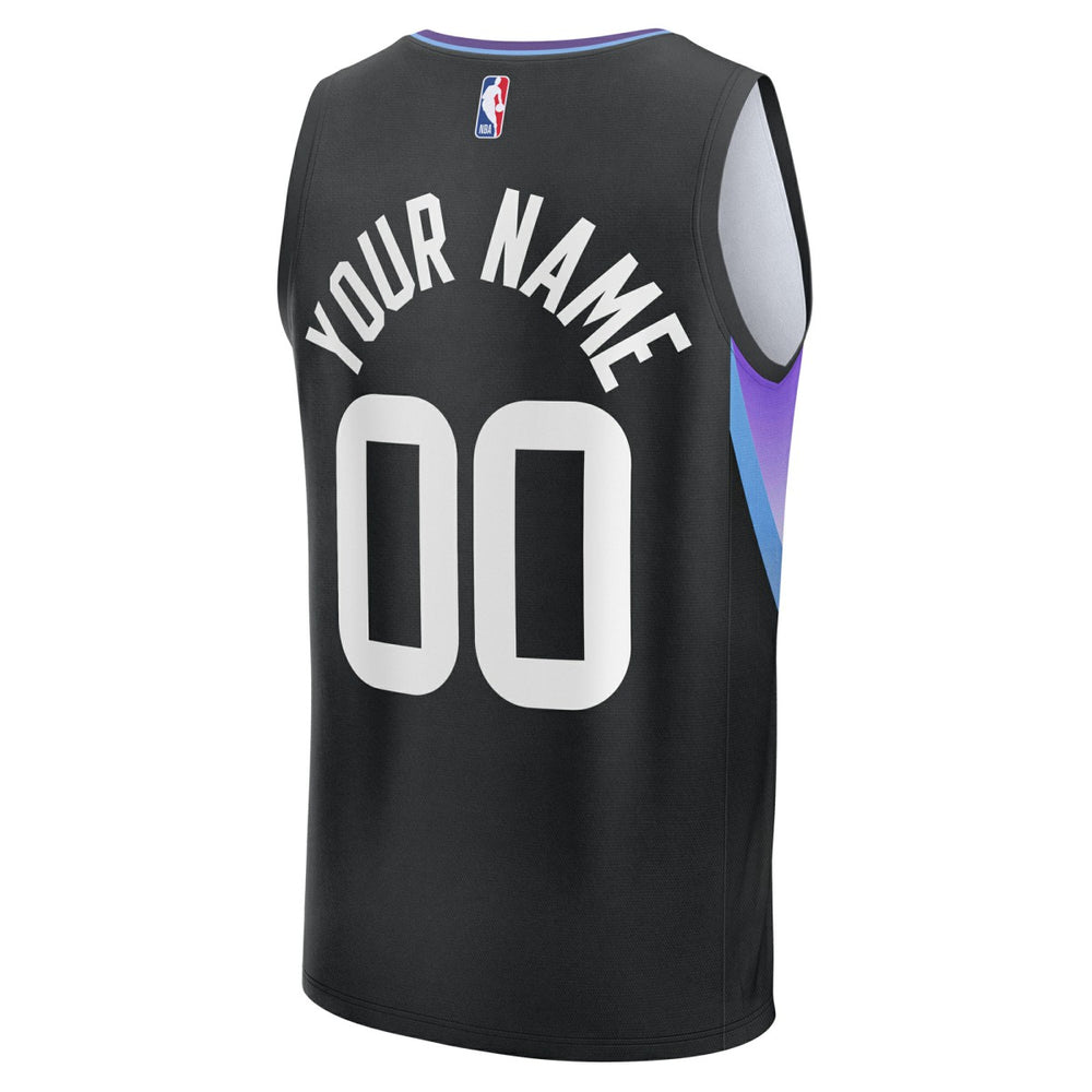Fanatics Utah Jazz Youth Fast Break Custom Replica Jersey Black Statement Edition