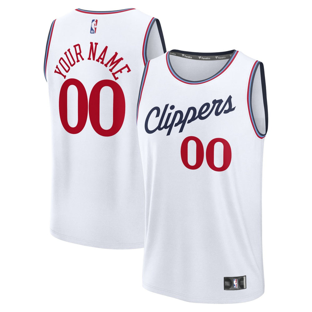 Fanatics LA Clippers Fast Break Custom Jersey Association Edition White