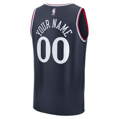 Fanatics LA Clippers Youth Fast Break Custom Replica Jersey Navy Icon Edition