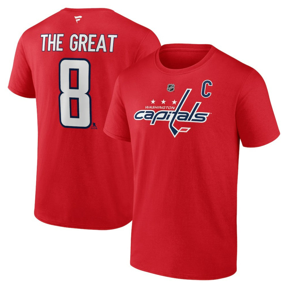 Alexander Ovechkin Washington Capitals Fanatics NHL All-Time Leading Goal Scorer The Great 8 Name & Number T-Shirt - Red | Fanatics on sale