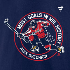 Alexander Ovechkin Washington Capitals Fanatics NHL All-Time Leading Goal Scorer Badges Long Sleeve T-Shirt - Athletic Navy | Fanatics Lifestyle
