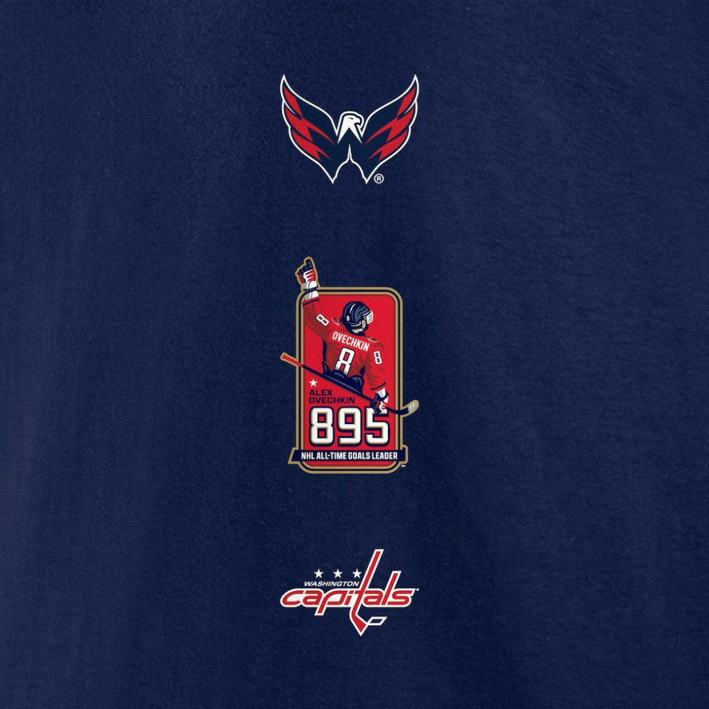 Alexander Ovechkin Washington Capitals Fanatics NHL All-Time Leading Goal Scorer Badges Long Sleeve T-Shirt - Athletic Navy | Fanatics Lifestyle