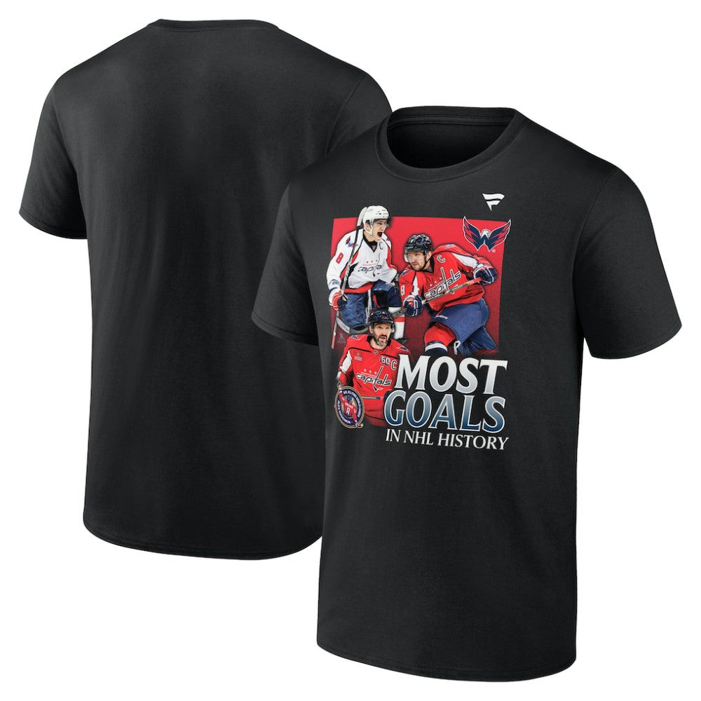 Alexander Ovechkin Washington Capitals Fanatics Most Goals Evolution of 895 T-Shirt - Black | Fanatics sale
