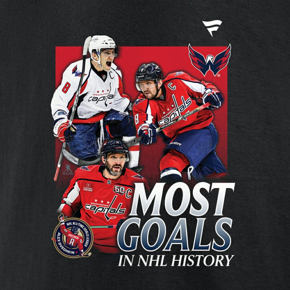 Alexander Ovechkin Washington Capitals Fanatics Most Goals Evolution of 895 T-Shirt - Black | Fanatics sale