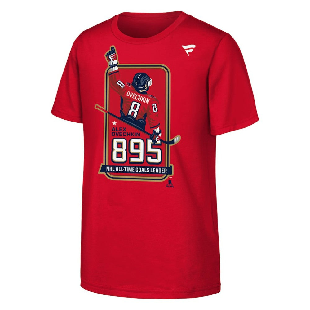Alexander Ovechkin Washington Capitals Youth NHL All-Time Leading Goal Scorer Locker Room T-Shirt - Red | NHL Clearance