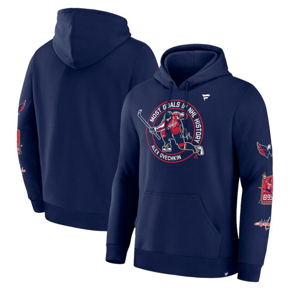 Alexander Ovechkin Washington Capitals Fanatics NHL All-Time Leading Goal Scorer Badges Pullover Hoodie - Athletic Navy | Fanatics near me