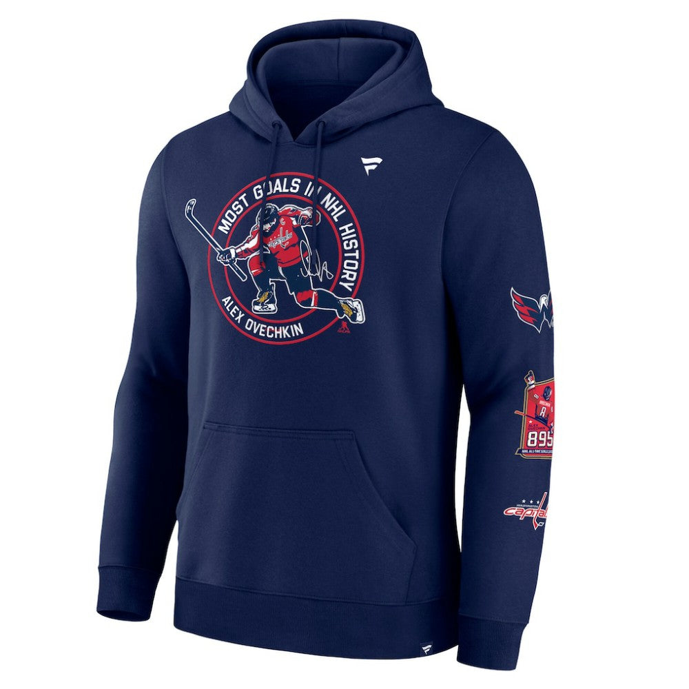 Alexander Ovechkin Washington Capitals Fanatics NHL All-Time Leading Goal Scorer Badges Pullover Hoodie - Athletic Navy | Fanatics near me