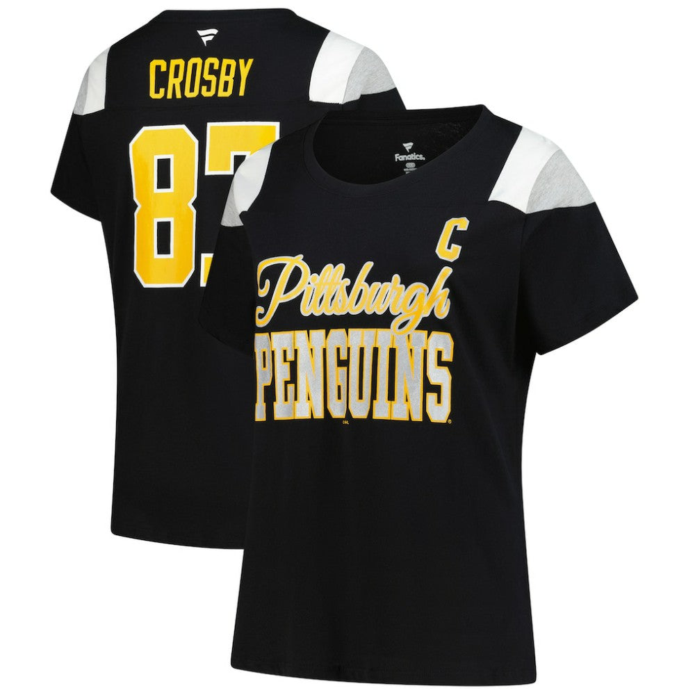 Sidney Crosby Pittsburgh Penguins Fanatics Women's Plus Size Name & Number Scoop Neck T-Shirt - Black | Fanatics sale