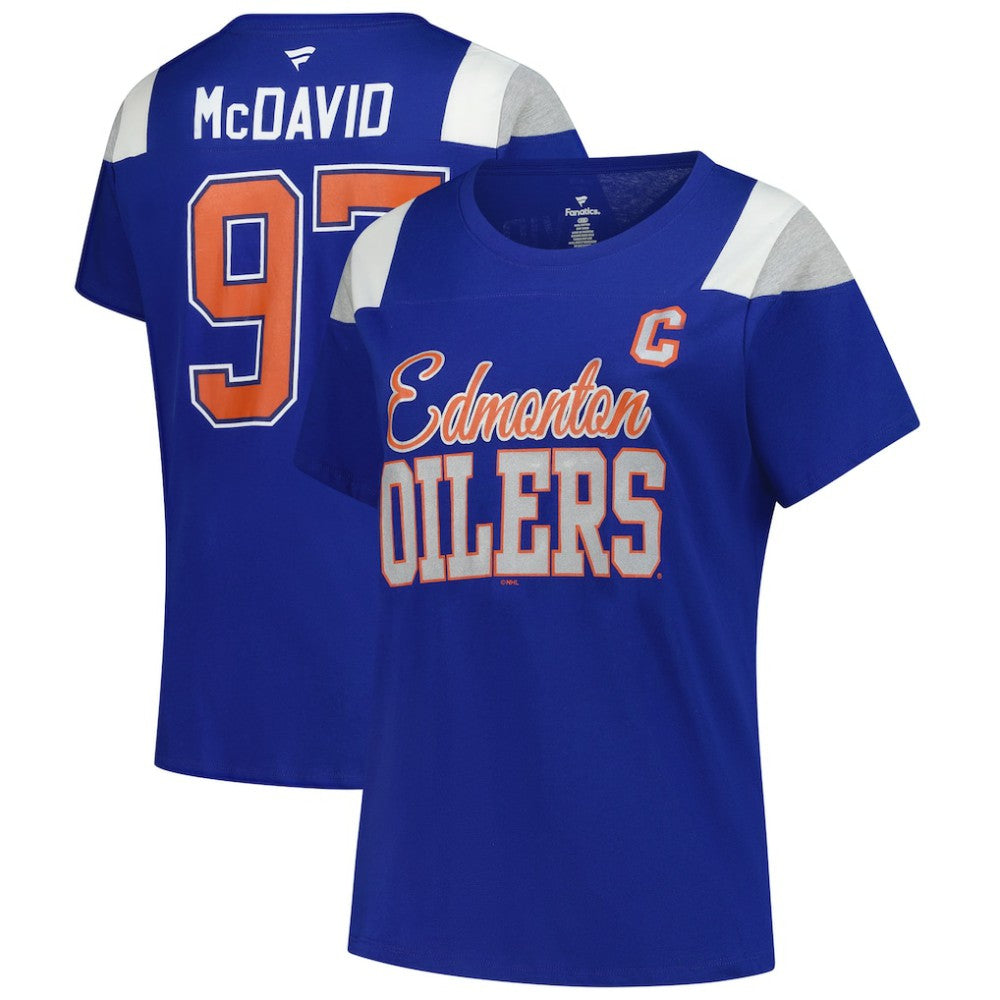 Connor McDavid Edmonton Oilers Fanatics Women's Plus Size Name & Number Scoop Neck T-Shirt - Royal | Fanatics discount