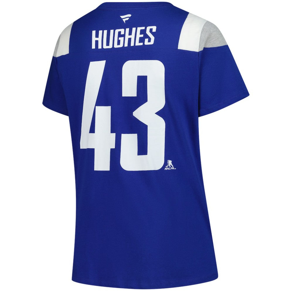 Quinn Hughes Vancouver Canucks Fanatics Women's Plus Size Name & Number Scoop Neck T-Shirt - Royal | Fanatics on sale