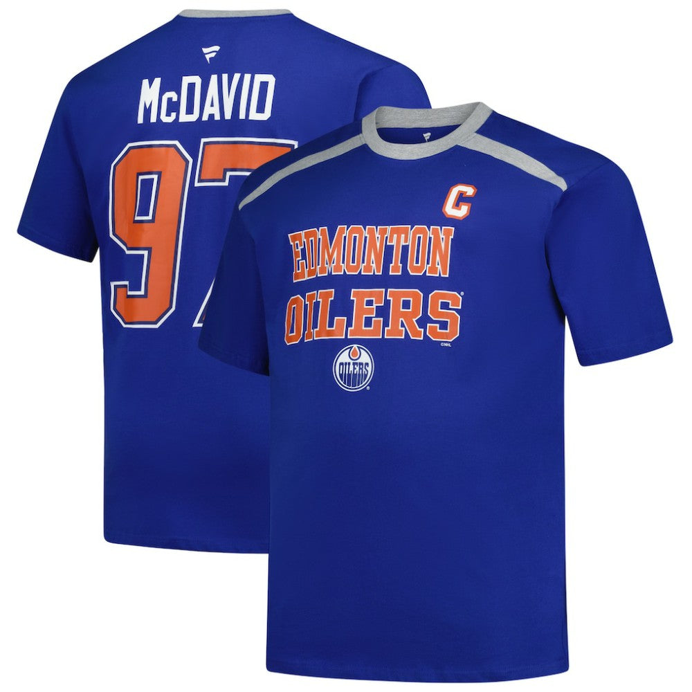 Connor McDavid Edmonton Oilers Profile Big & Tall Name & Number T-Shirt - Royal | NHL near me