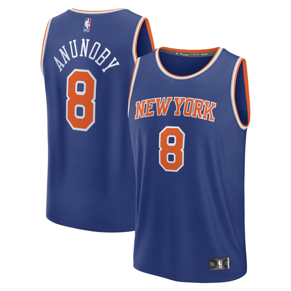 Fanatics OG Anunoby New York Knicks Fast Break Replica Player Jersey Icon Edition Blue