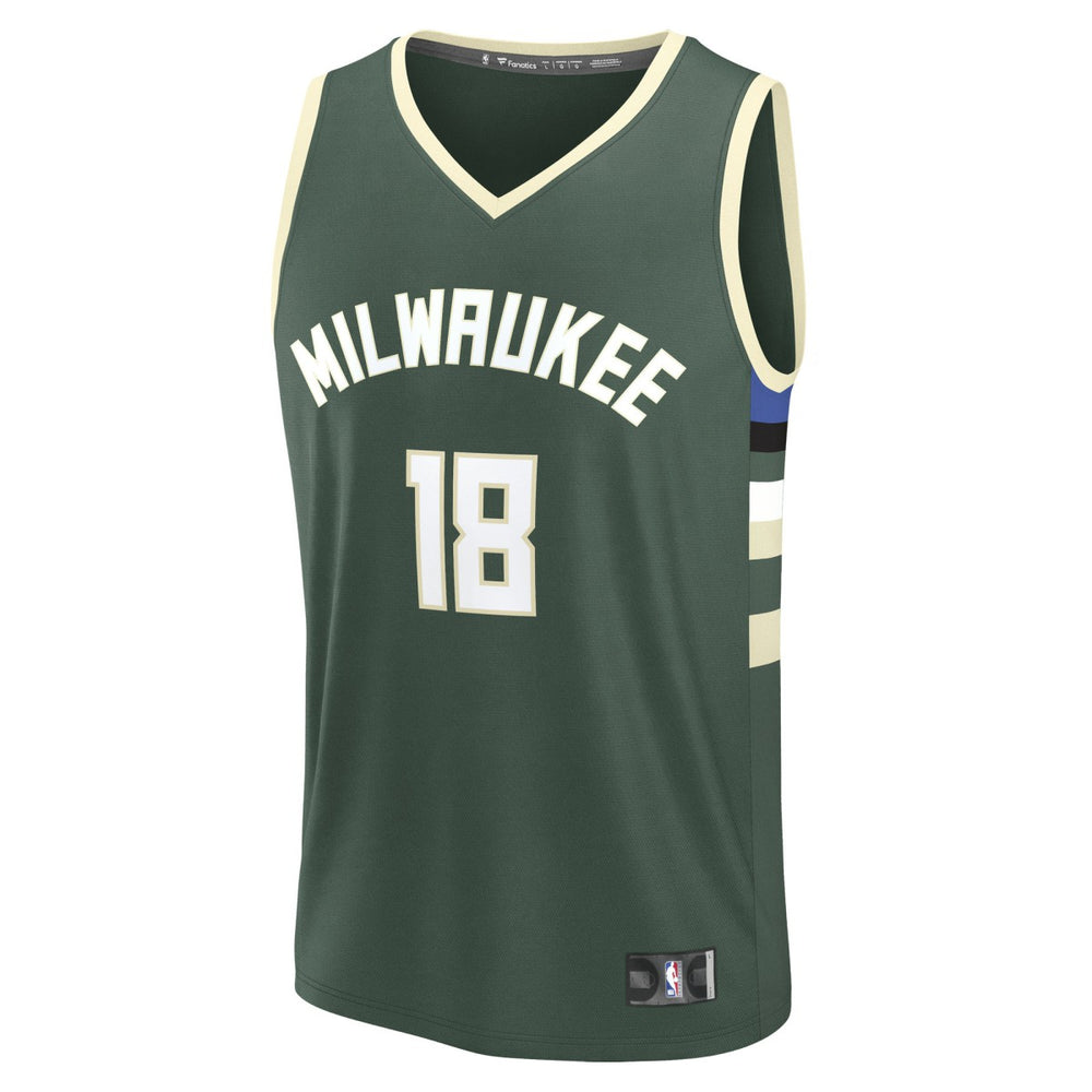 Fanatics Kyle Kuzma Milwaukee Bucks Fast Break Replica Player Jersey Icon Edition Hunter Green