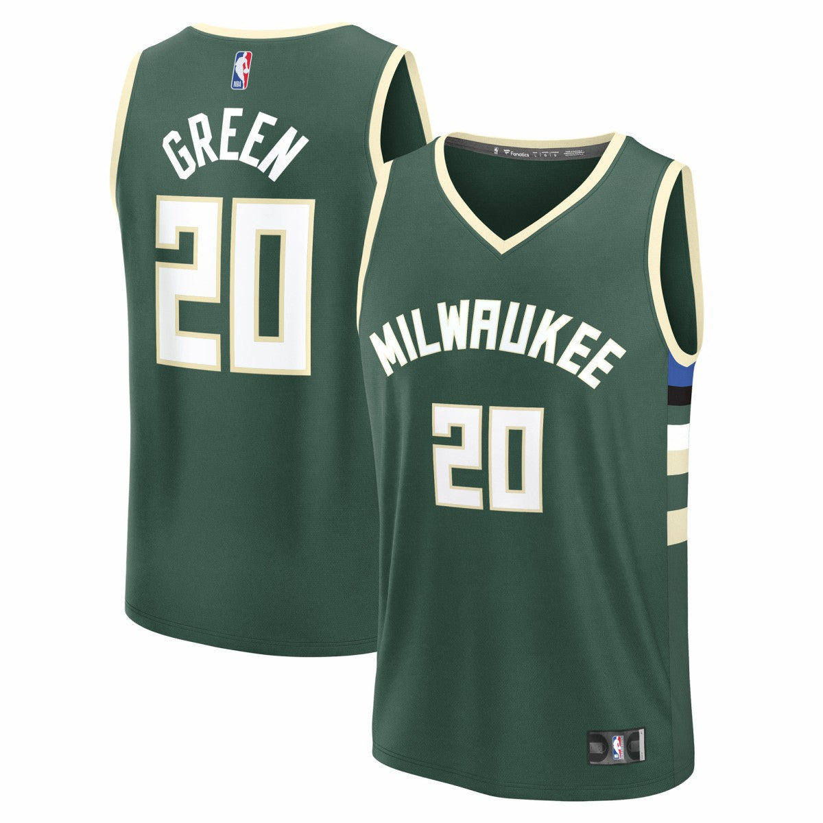 Fanatics A.J. Green Milwaukee Bucks Fast Break Replica Player Jersey Icon Edition Hunter Green