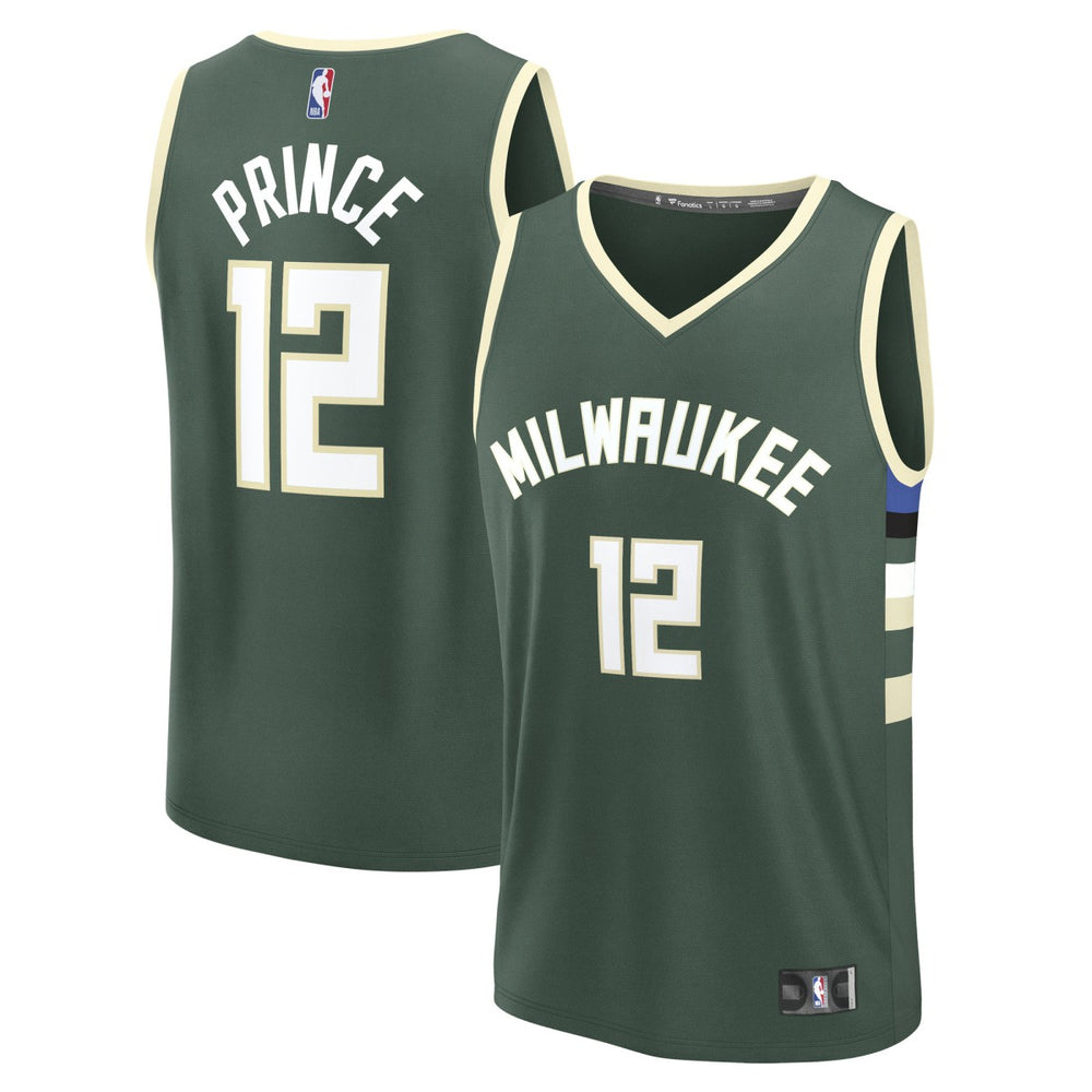 Fanatics Taurean Prince Milwaukee Bucks Fast Break Replica Player Jersey Icon Edition Hunter Green