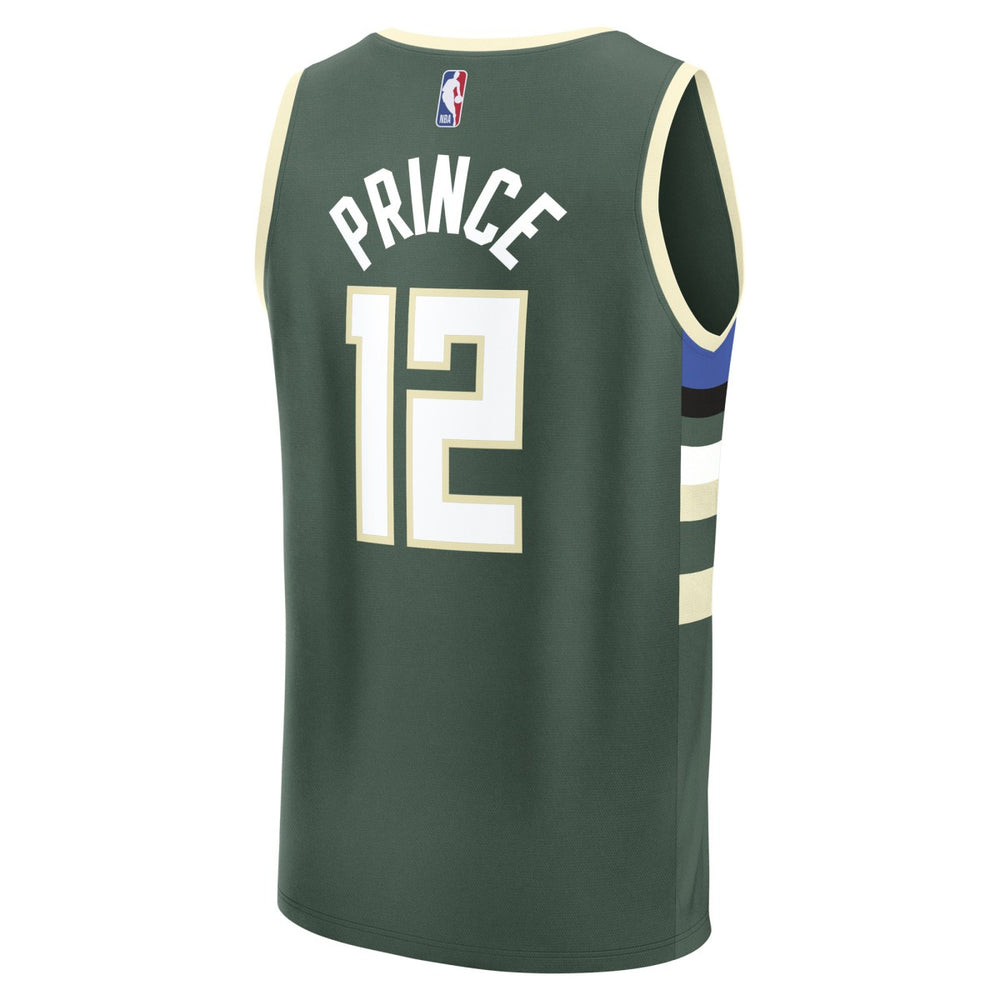 Fanatics Taurean Prince Milwaukee Bucks Fast Break Replica Player Jersey Icon Edition Hunter Green