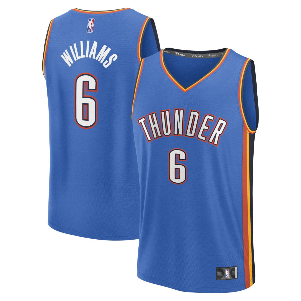 Fanatics Jaylin Williams Oklahoma City Thunder Fast Break Replica Player Jersey Icon Edition Blue