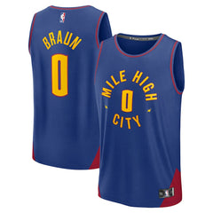 Fanatics Christian Braun Denver Nuggets Fast Break Replica Player Jersey Statement Editi- Blue