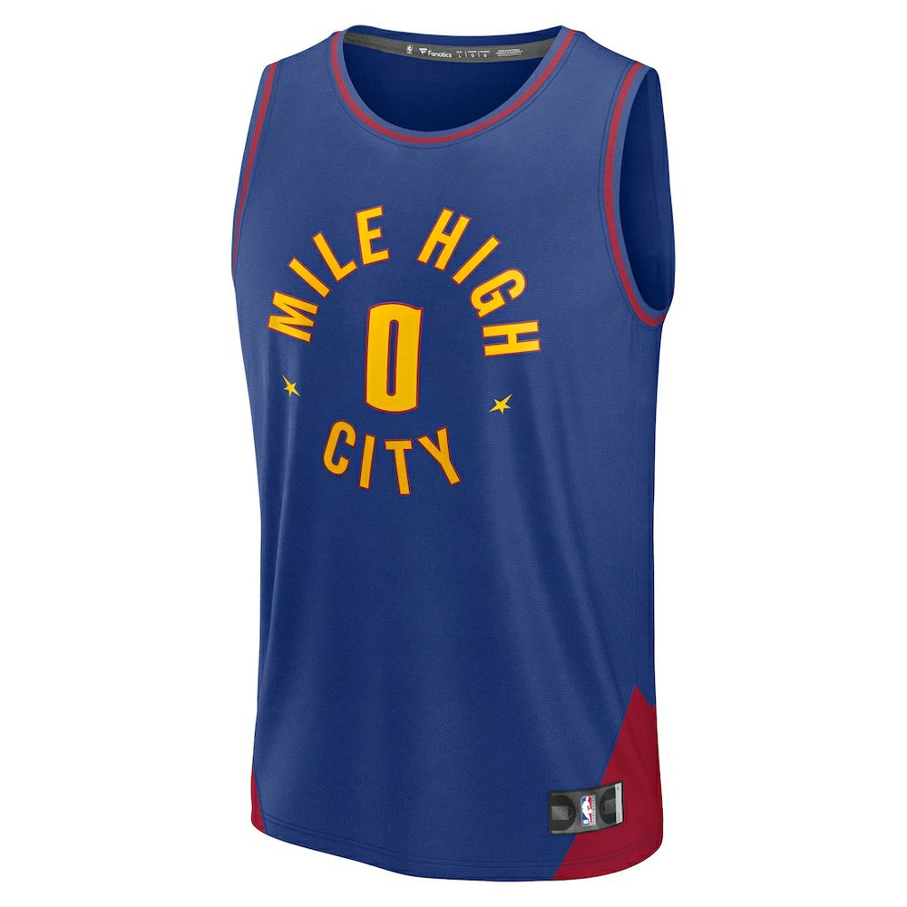 Fanatics Christian Braun Denver Nuggets Fast Break Replica Player Jersey Statement Editi- Blue