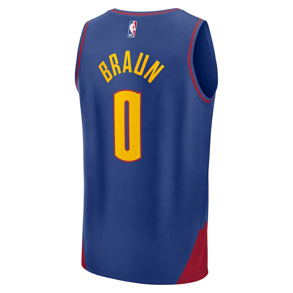 Fanatics Christian Braun Denver Nuggets Fast Break Replica Player Jersey Statement Editi- Blue