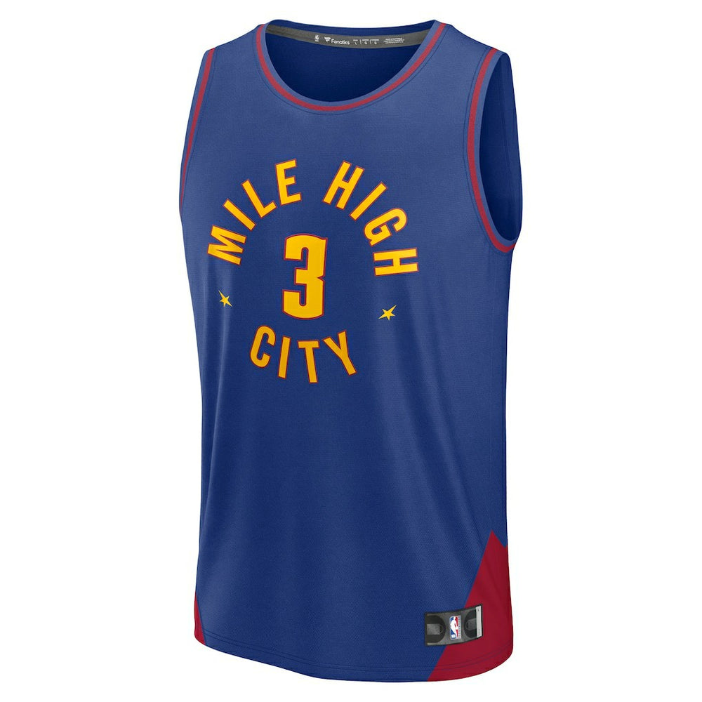 Fanatics Julian Strawther Denver Nuggets Fast Break Replica Player Jersey Statement Editi- Blue