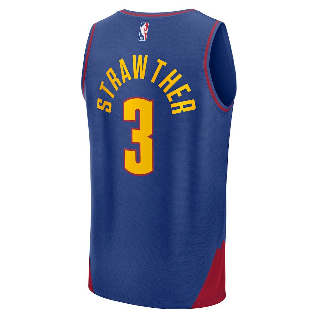 Fanatics Julian Strawther Denver Nuggets Fast Break Replica Player Jersey Statement Editi- Blue