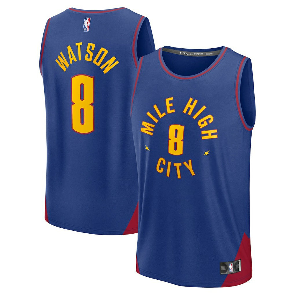 Fanatics Peyton Watson Denver Nuggets Fast Break Replica Player Jersey Statement Editi- Blue