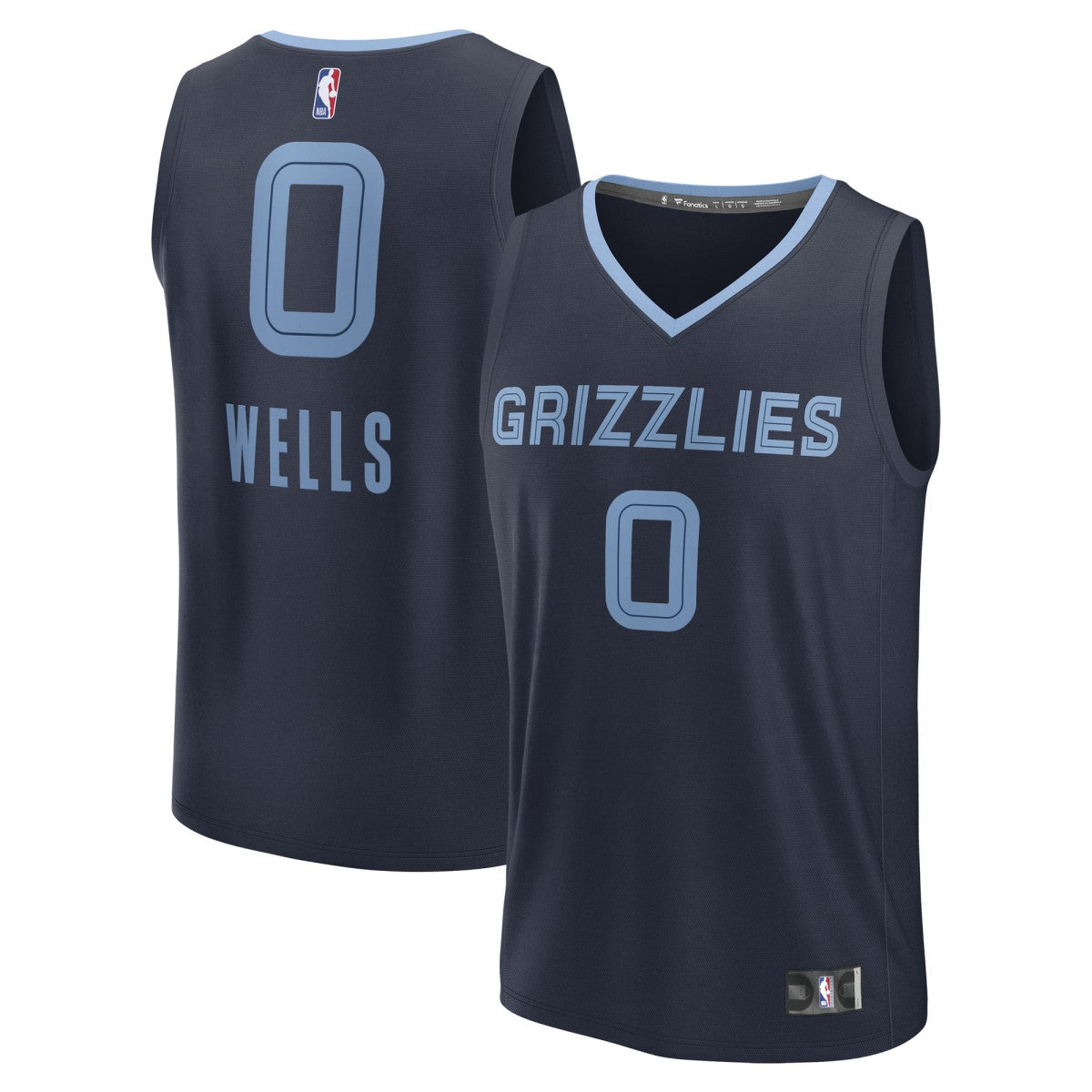 Fanatics Jaylen Wells Memphis Grizzlies Fast Break Replica Player Jersey Icon Edition Navy