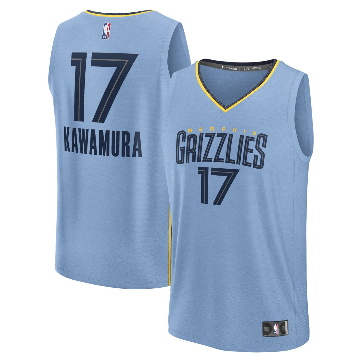 Fanatics Yuki Kawamura Memphis Grizzlies Fast Break Replica Player Jersey Statement Edition Light Blue