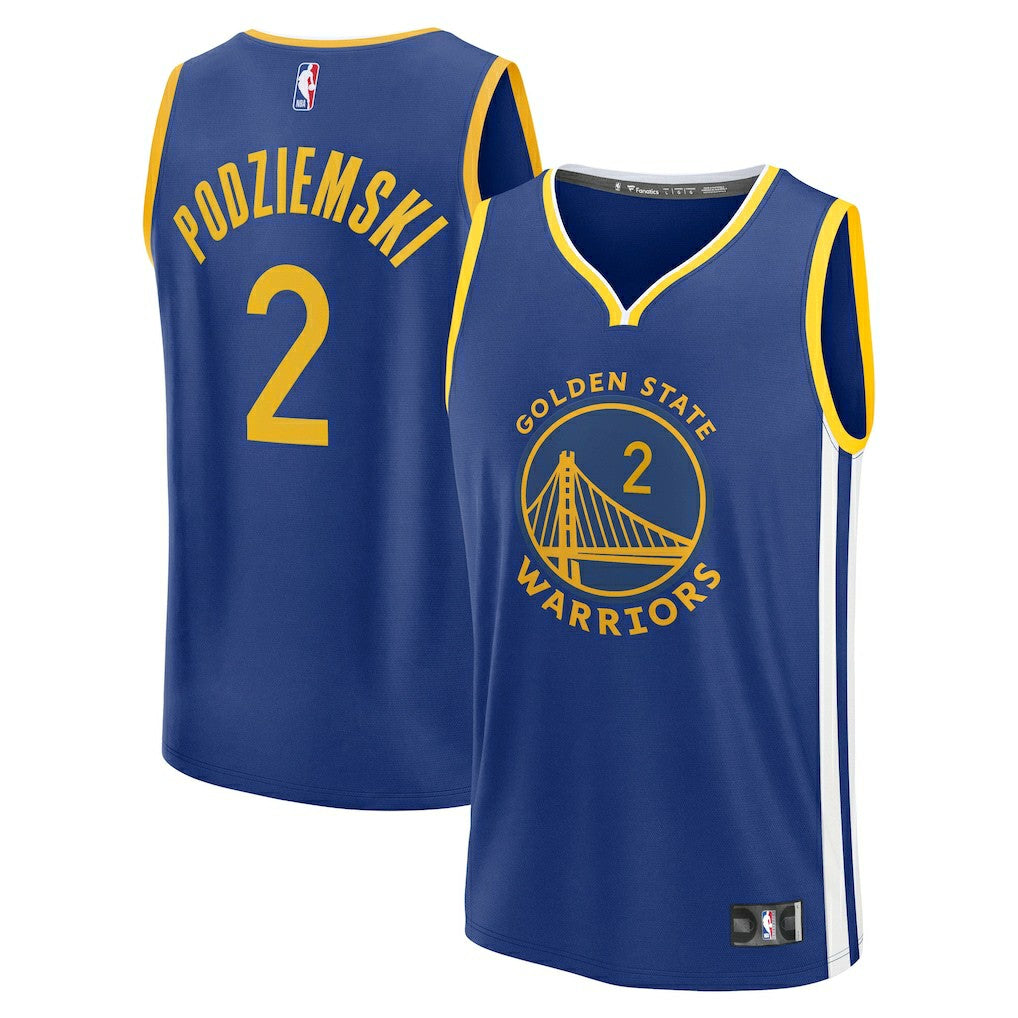 Fanatics Brandin Podziemski Golden State Warriors Fast Break Replica Player Jersey Icon Editi- Royal