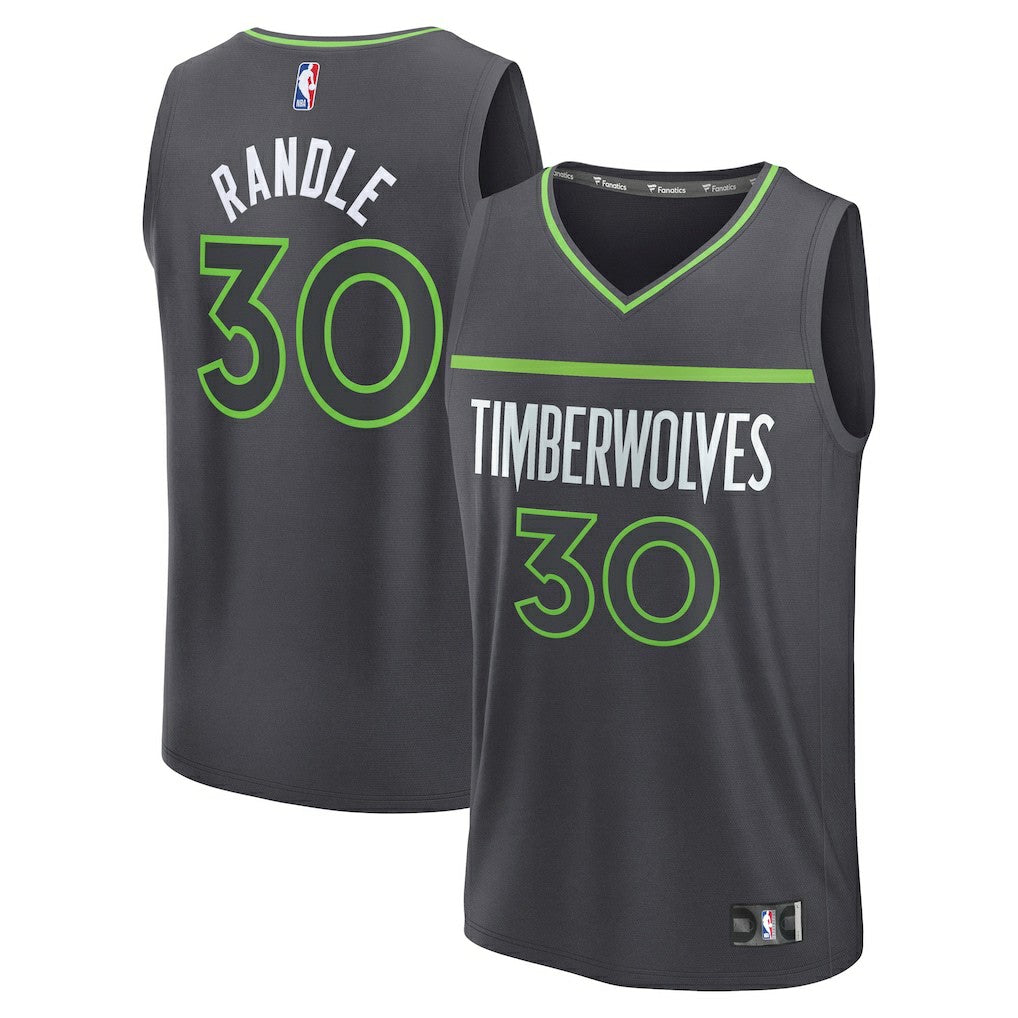 Fanatics Julius Randle Minnesota Timberwolves Fast Break Replica Player Jersey Statement Edition Charcoal