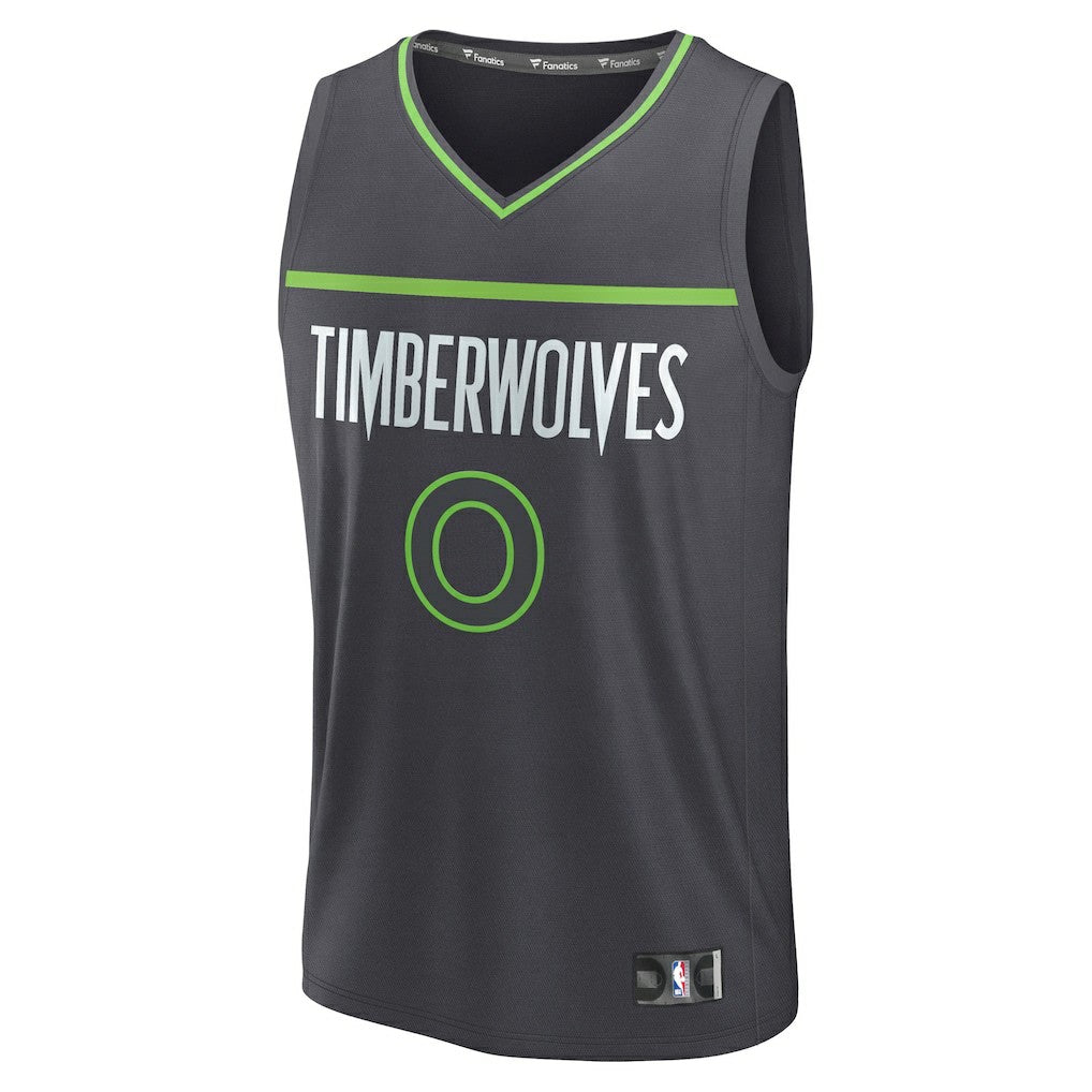 Fanatics Donte DiVincenzo Minnesota Timberwolves Fast Break Replica Player Jersey Statement Edition Charcoal