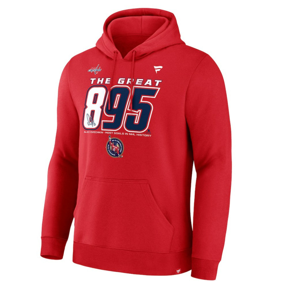Alexander Ovechkin Washington Capitals Fanatics NHL All-Time Leading Goal Scorer The Great 895 Pullover Hoodie - Athletic Red | Fanatics discount