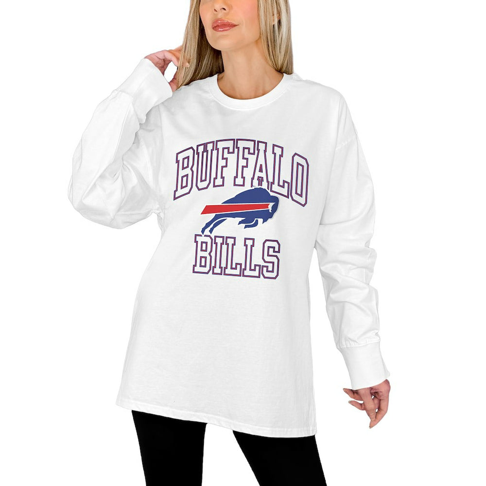 Buffalo Bills Gameday Couture Women's Mind Games Oversized Long Sleeve T-Shirt - White - NFL