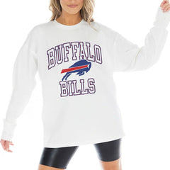Buffalo Bills Gameday Couture Women's Mind Games Oversized Long Sleeve T-Shirt - White - NFL