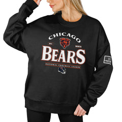 Chicago Bears Gameday Couture Women's Oversized Players Only Black Label Pullover Sweatshirt - Black - NFL