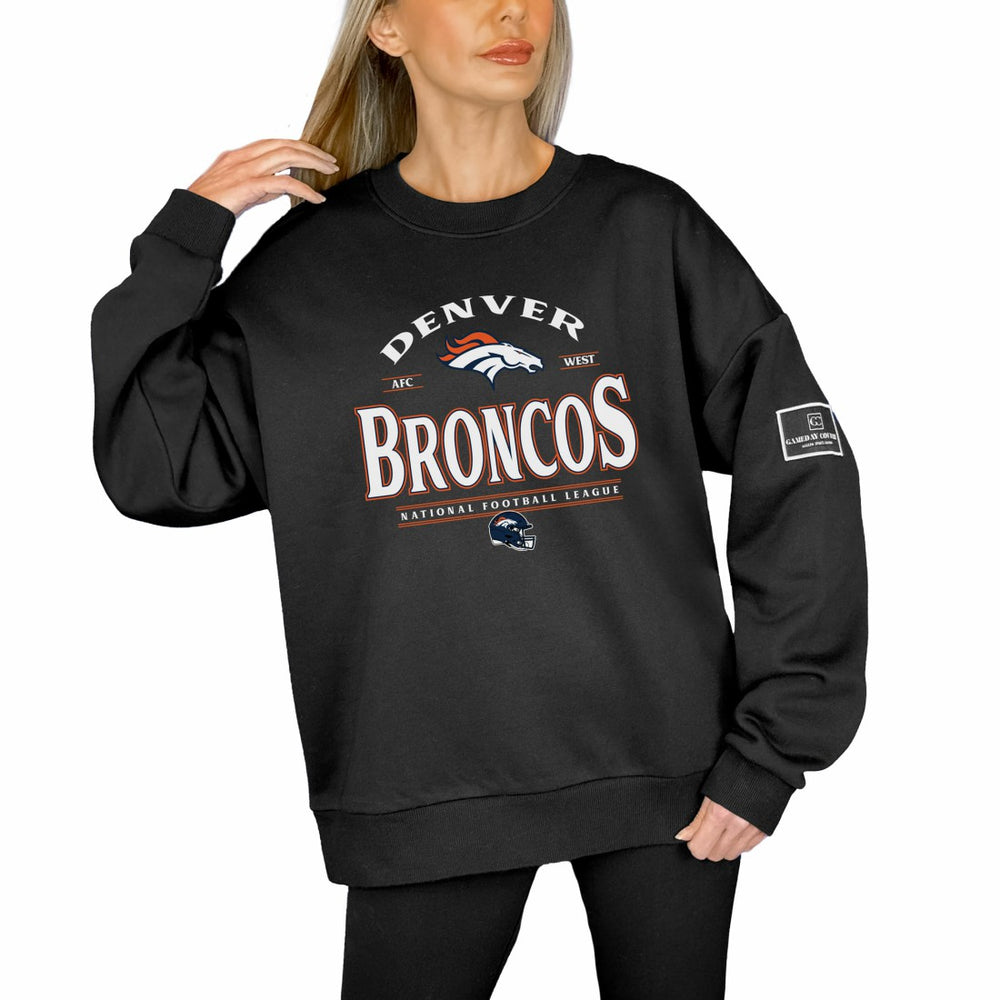 Denver Broncos Gameday Couture Women's Oversized Players Only Black Label Pullover Sweatshirt - Black - NFL