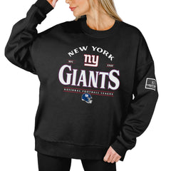 New York Giants Gameday Couture Women's Oversized Players Only Black Label Pullover Sweatshirt - Black - NFL
