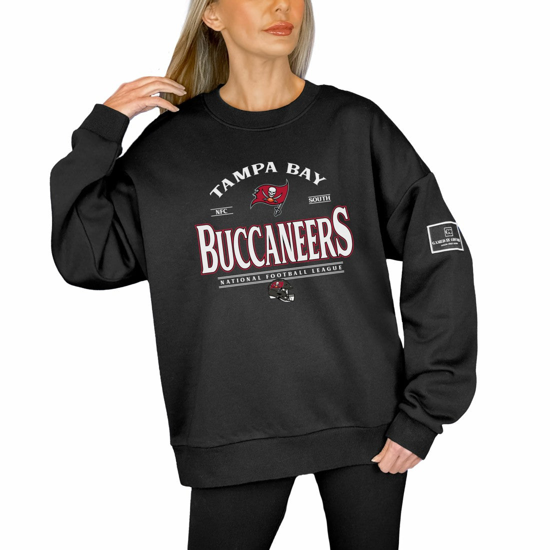Tampa Bay Buccaneers Gameday Couture Women's Oversized Players Only Black Label Pullover Sweatshirt - Black - NFL