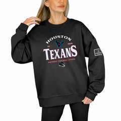 Houston Texans Gameday Couture Women's Oversized Players Only Black Label Pullover Sweatshirt - Black - NFL