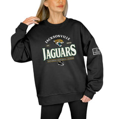 Jacksonville Jaguars Gameday Couture Women's Oversized Players Only Black Label Pullover Sweatshirt - Black - NFL